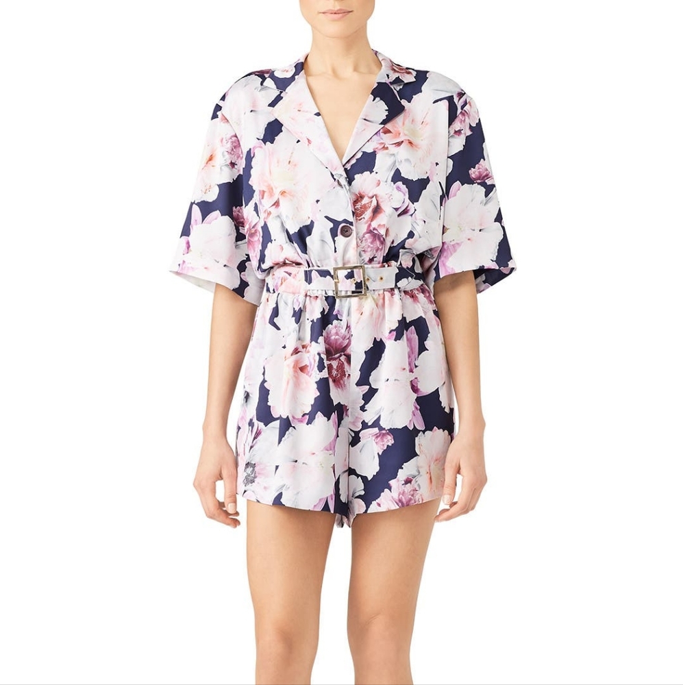 Cynthia Rowley Rose Floral Romper Sz 14